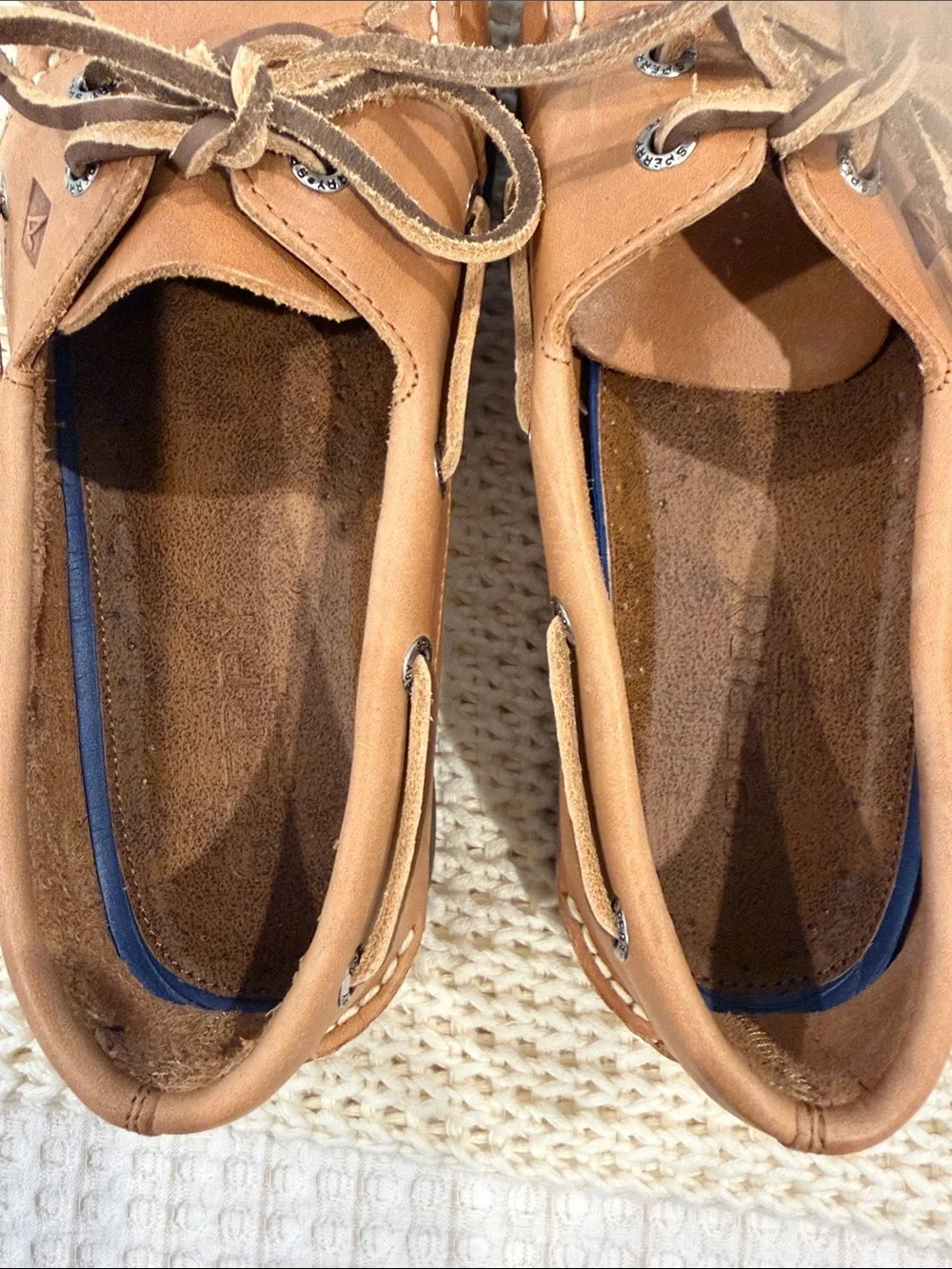 Sperry Tan Leather 2-Eye Boat Shoes